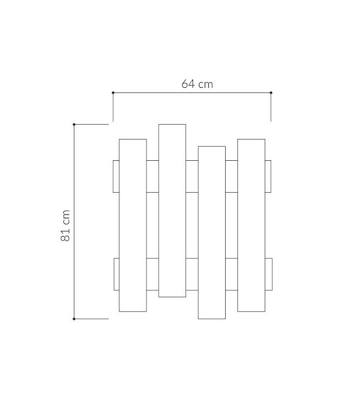 Appendiabiti a muro Wave bianco 8 ganci
