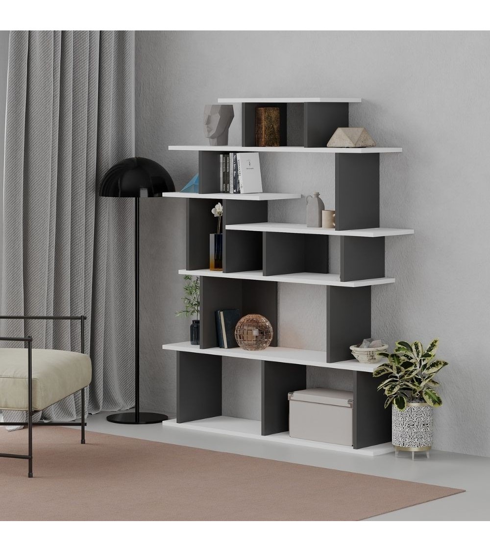Libreria design Apollon bianco antracite