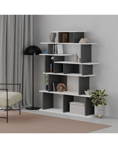 Libreria design Apollon bianco antracite