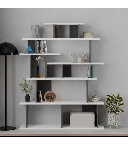 Libreria design Apollon bianco antracite