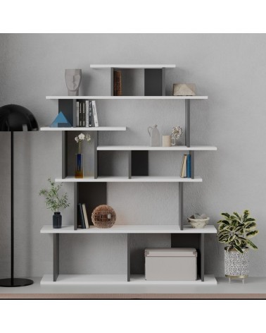 Libreria design Apollon bianco antracite
