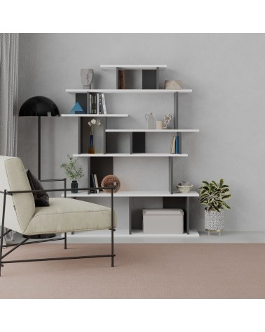 Libreria design Apollon bianco antracite