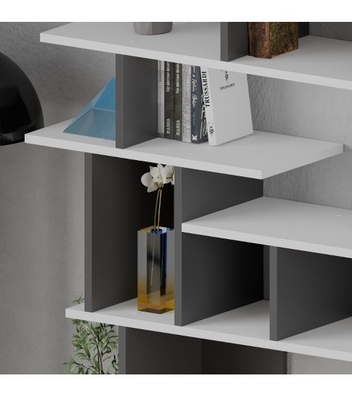 Libreria design Apollon bianco antracite