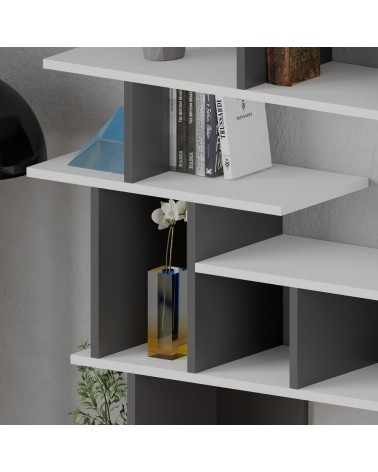 Libreria design Apollon bianco antracite