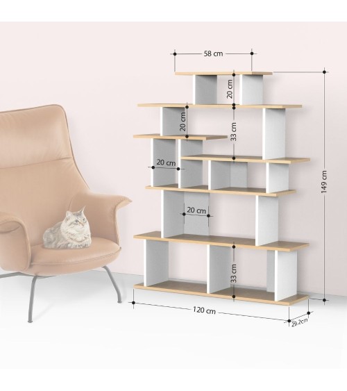 Libreria design Apollon bianco antracite