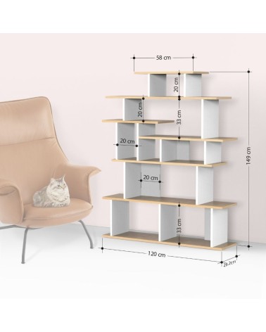 Libreria design Apollon bianco antracite