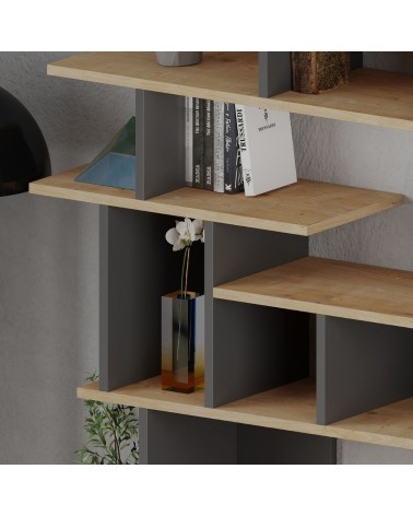 Libreria design Apollon rovere e antracite