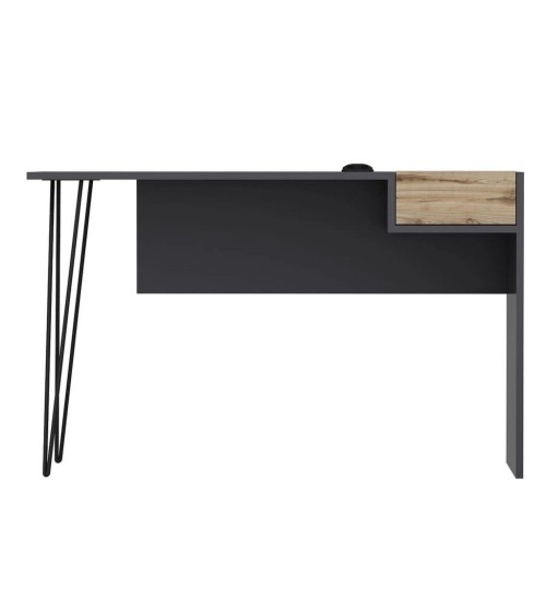 Scrivania Candy antracite noce porte usb 121x45