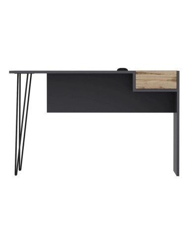 Scrivania Candy antracite noce porte usb 121x45