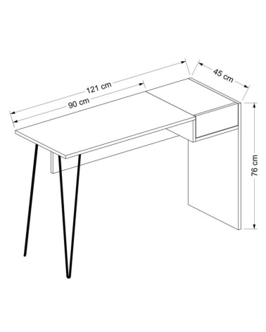 Scrivania Candy antracite noce porte usb 121x45