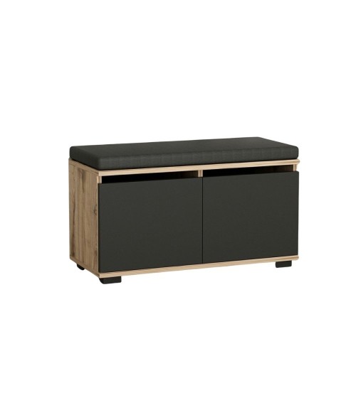 Scarpiera con pouff Dragoshoe noce e nero