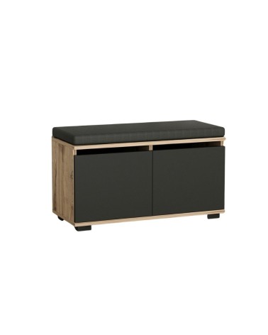Scarpiera con pouff Dragoshoe noce e nero