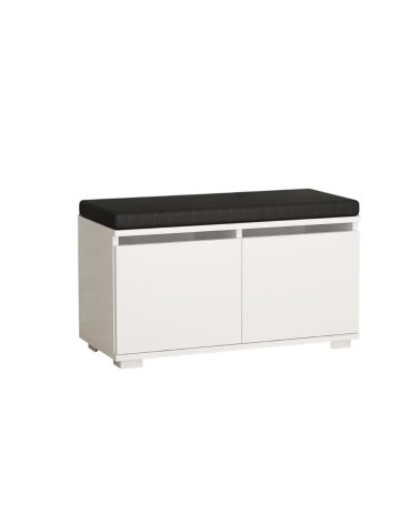 Scarpiera con pouff Dragoshoe bianco nero