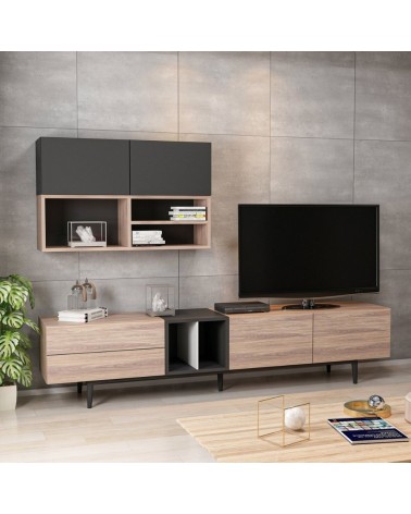 Parete attrezzata  Diany 195 rovere antracite