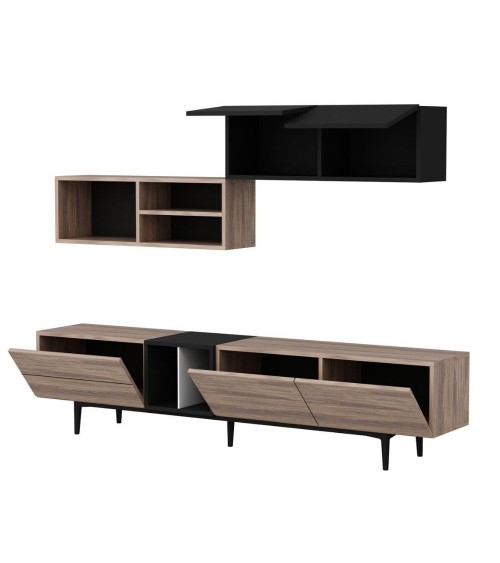 Parete attrezzata  Diany 195 rovere antracite
