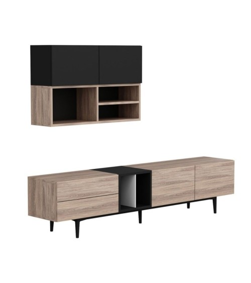Parete attrezzata  Diany 195 rovere antracite
