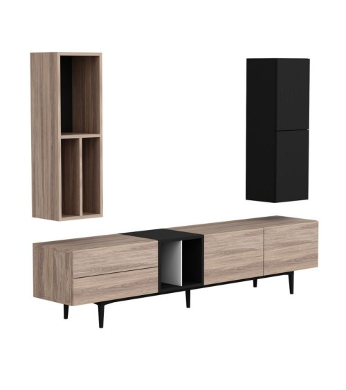 Parete attrezzata  Diany 195 rovere antracite