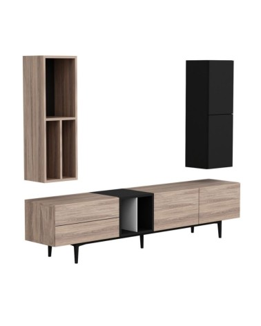 Parete attrezzata  Diany 195 rovere antracite