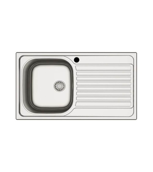 Lavello incasso cucina MP861VDX acciaio 86x50 cm una vasca e gocciolatoio destro
