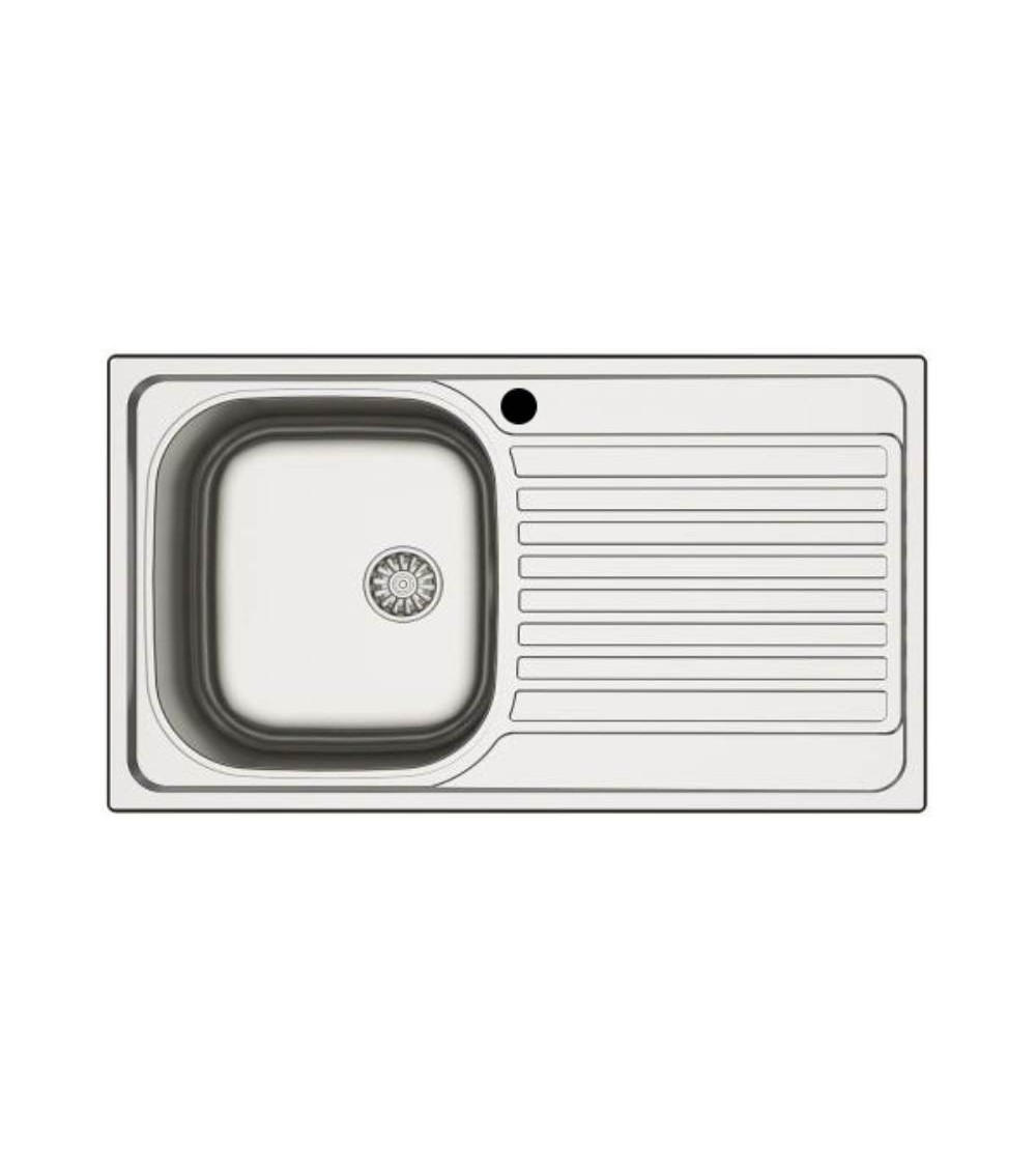 Lavello incasso cucina MP861VDX acciaio 86x50 cm una vasca e gocciolatoio destro