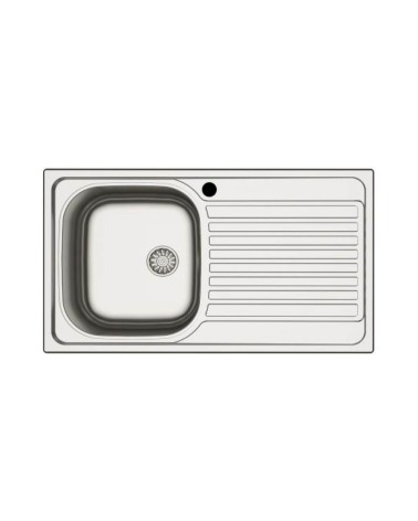 Lavello incasso cucina MP861VDX acciaio 86x50 cm una vasca e gocciolatoio destro