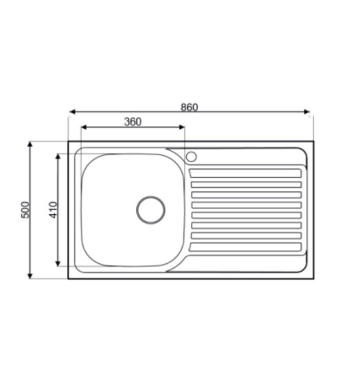 Lavello incasso cucina MP861VDX acciaio 86x50 cm una vasca e gocciolatoio destro