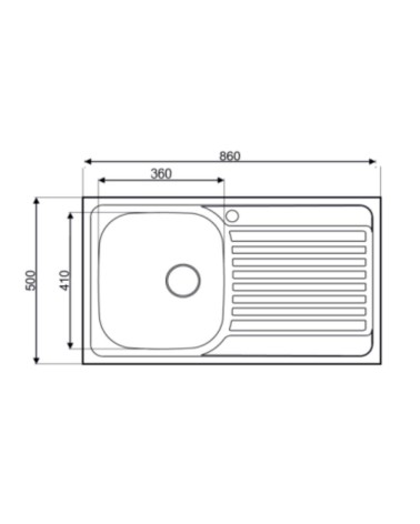 Lavello incasso cucina MP861VDX acciaio 86x50 cm una vasca e gocciolatoio destro