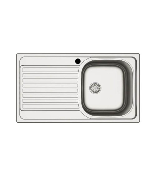 Lavello incasso cucina MP861VSX acciaio 86x50 cm una vasca e gocciolatoio sinistro