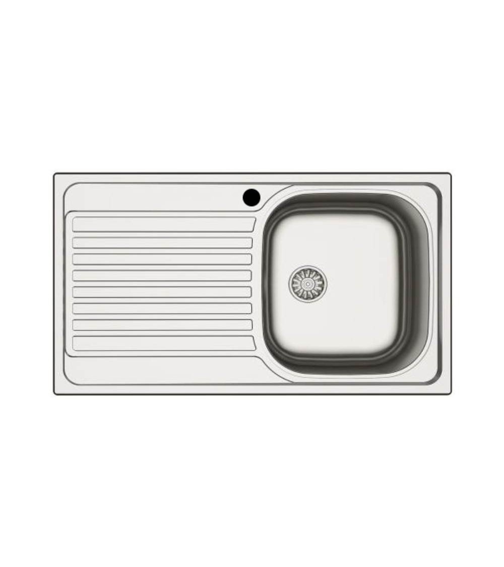 Lavello incasso cucina MP861VSX acciaio 86x50 cm una vasca e gocciolatoio sinistro