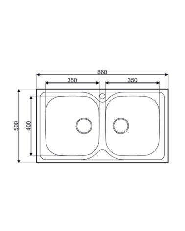 Lavello incasso cucina MP862V acciaio 86x50 cm due vasche