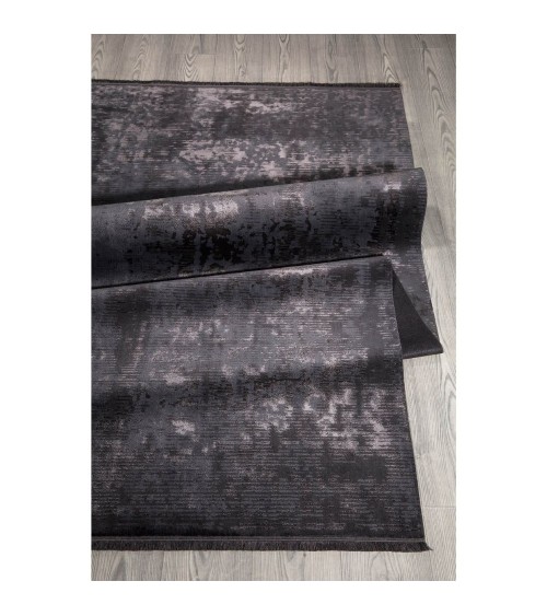 Tappeto antiscivolo vintage bambù colore antracite 120x180