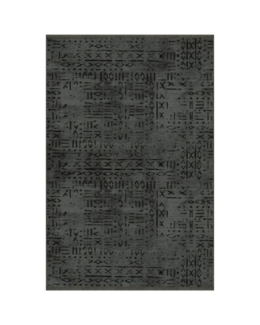 Tappeto ciniglia antiscivolo Vadi antracite decorazione geometrica 160x230