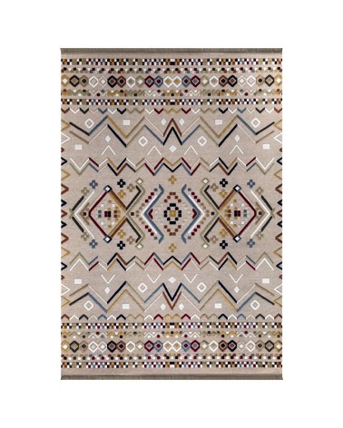 Tappeto antiscivolo Multicolor beige con decori colorati 120x180