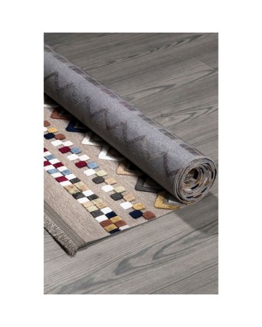 Tappeto antiscivolo Multicolor beige con decori colorati 120x180
