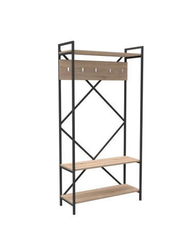 Scaffale ingresso appendiabiti Kety metallo antracite