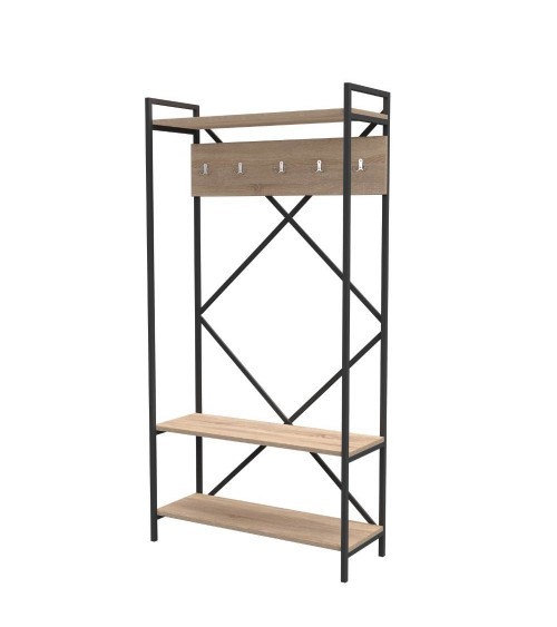 Scaffale ingresso appendiabiti Kety metallo antracite