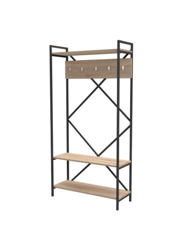 Scaffale ingresso appendiabiti Kety metallo antracite