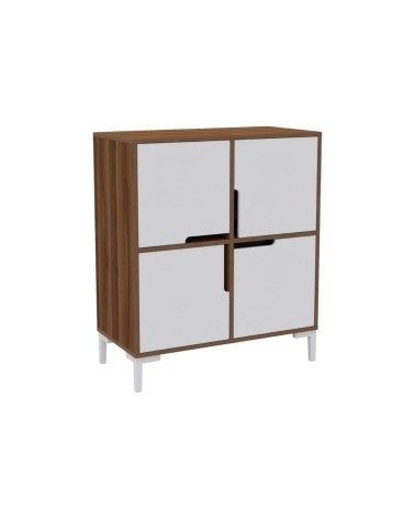 Multiuso Wind Tower 4 scomparti colore noce bianco90x45x90h