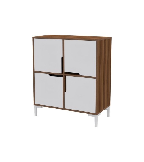 Multiuso Wind Tower 4 scomparti colore noce bianco90x45x90h