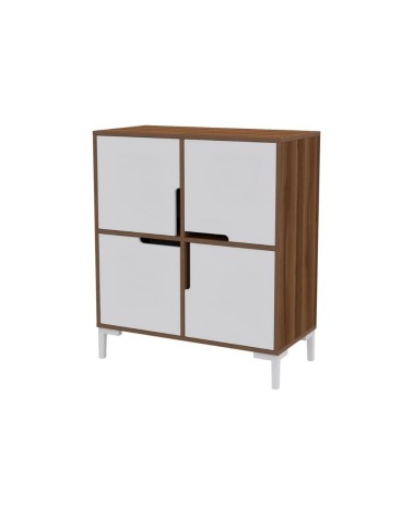 Multiuso Wind Tower 4 scomparti colore noce bianco90x45x90h