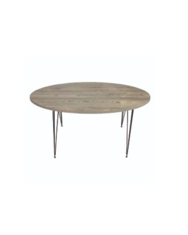 Tavolino ovale da salotto Terek p472 colore grigio pino gambe nere