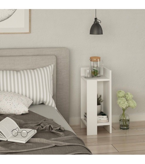 Tavolino comodino di design Elos colore bianco 27x25x60h destro