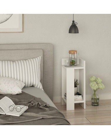 Tavolino comodino di design Elos colore bianco 27x25x60h destro