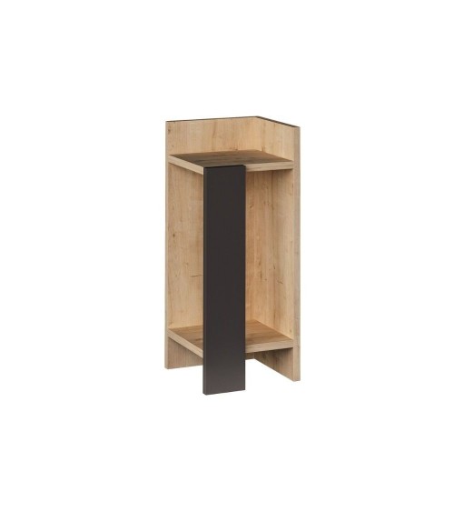 Tavolino comodino di design Elos colore rovere oak pannello antracite 27x25x60h destro