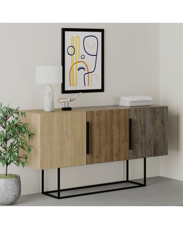 Madia Tontini 3 ante colore rovere noce e dark coffe 150 cm
