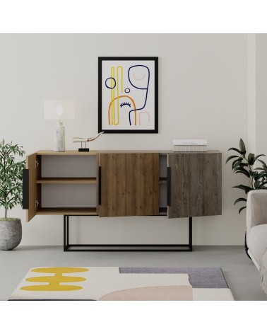 Madia Tontini 3 ante colore rovere noce e dark coffe 150 cm