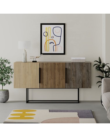 Madia Tontini 3 ante colore rovere noce e dark coffe 150 cm