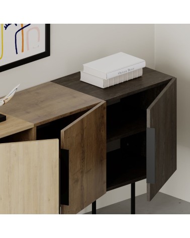 Madia Tontini 3 ante colore rovere noce e dark coffe 150 cm