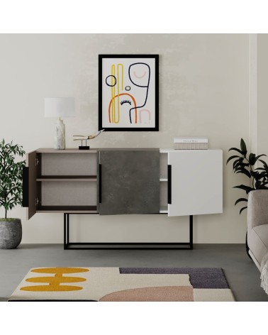 Madia Tontini 3 ante colore tortora cemento bianco 150 cm
