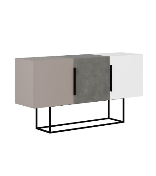 Madia Tontini 3 ante colore tortora cemento bianco 150 cm